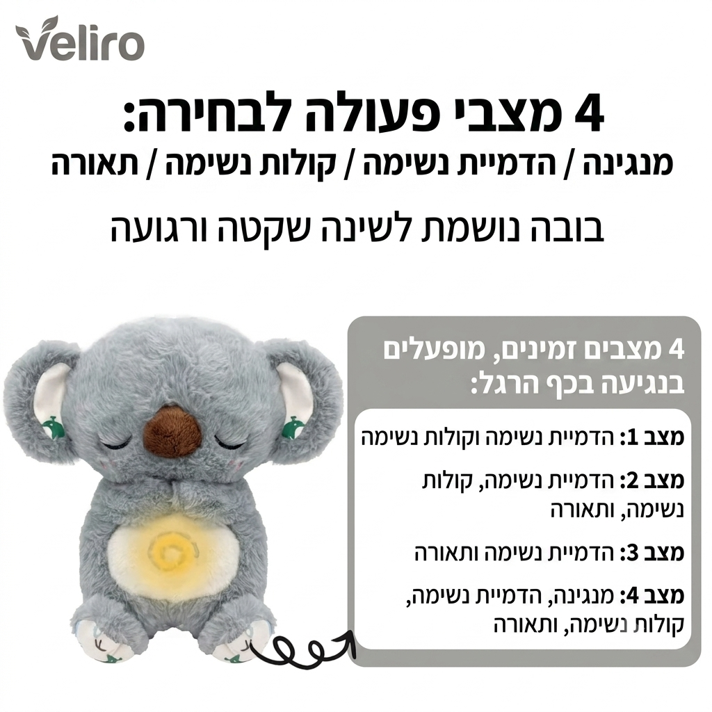 VeliroBear™ הבובה הנושמת לשינה נקייה מפחדים וחרדות